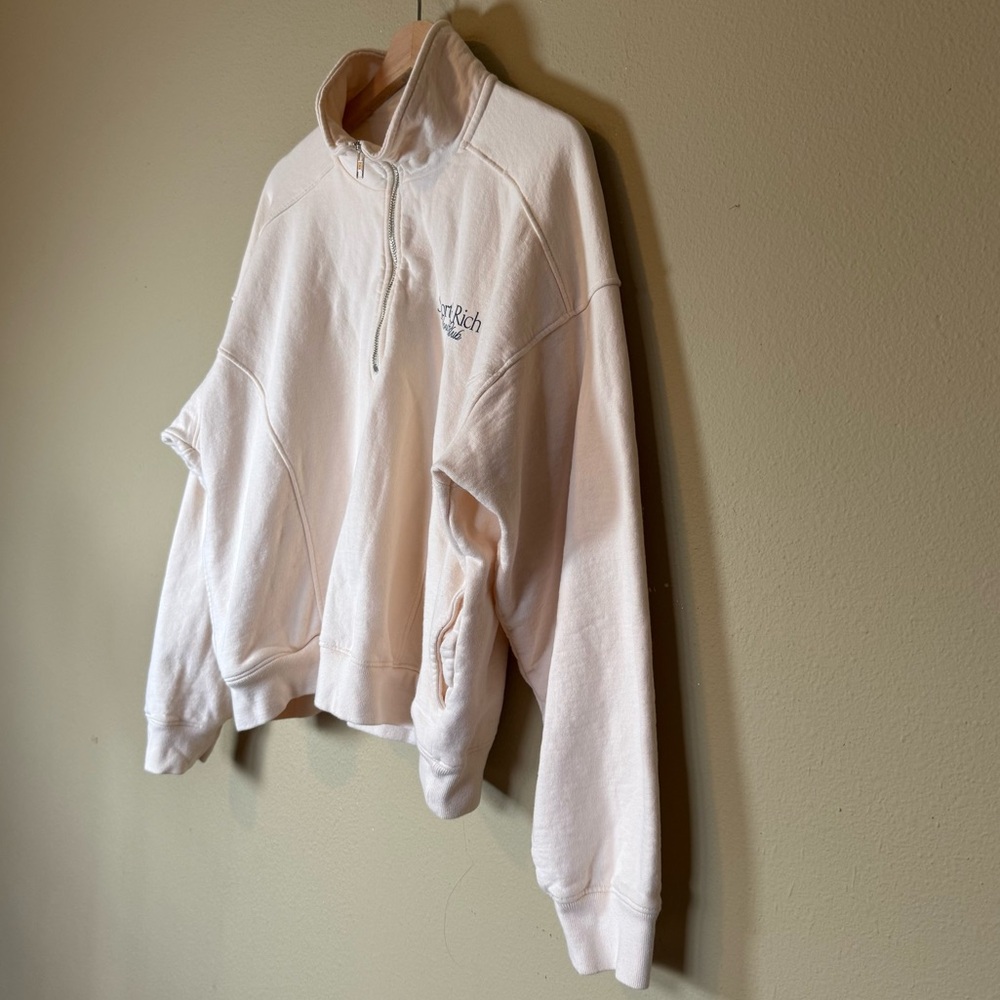 SPORTY & RICH Cream Country Club Quarter Zip
Sweatshirt Size Large - Picture 3 of 8